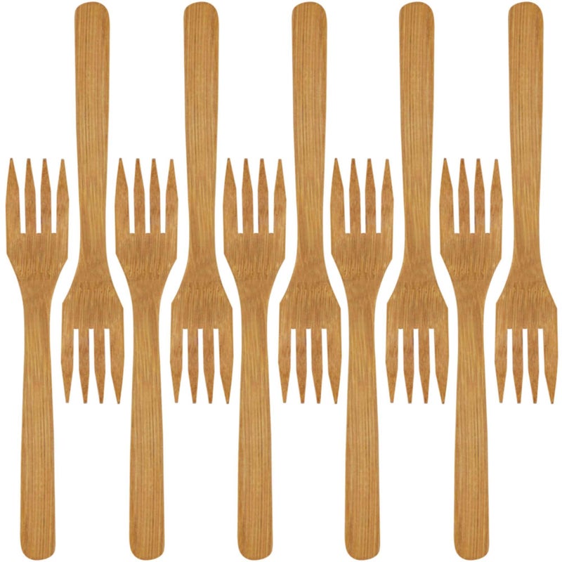BambooMN Premium Solid Bamboo Dinner Fork 8  All Natural Reusable Dinnerware  30 pcs