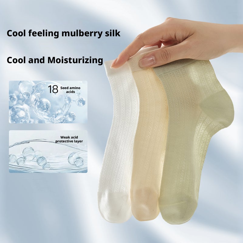 7A Antibacterial Silk Short Socks for Women - Image 2
