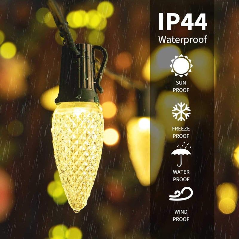 Brightown 50 Pack C7 Led Replacement Christmas Light Bulb C7 Shatterproof Led Bulbs for Christmas String Lights E12 Candelabra Base Commercial Grade Dimmable Holiday Bulbs Warm White - Image 3