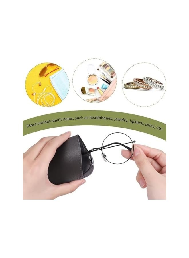 بروماس 4 قطع من حافظات النظارات الناعمة، حقيبة النظارات الشمسية المحمولة، حقيبة نظارات القراءة من جلد البولي يوريثان، حقيبة النظارات الشمسية المضادة للخدش، حافظة النظارات للنساء والرجال والأطفال والسيدات-A - Image 5