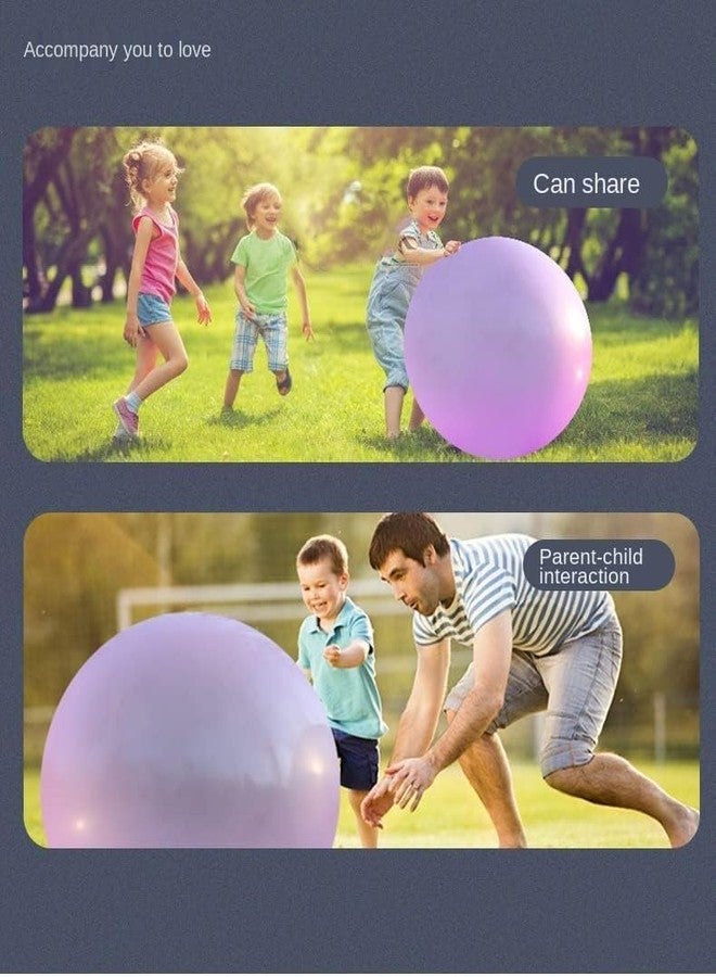 OPENDGO 36'' Water Filled Bubble Ball Inflating Bubble Balloon Ball Blowing TPR Ball for Adults Creative Water Injection Bubble Ball Toy Fun Party Outdoor Game (Blue) - Image 2