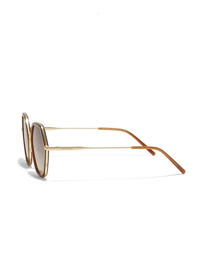 30Sundays Equinox,Women Sunglasses, Geometric Sunglasses, UV Protection: UV400 (Brown,Brown)