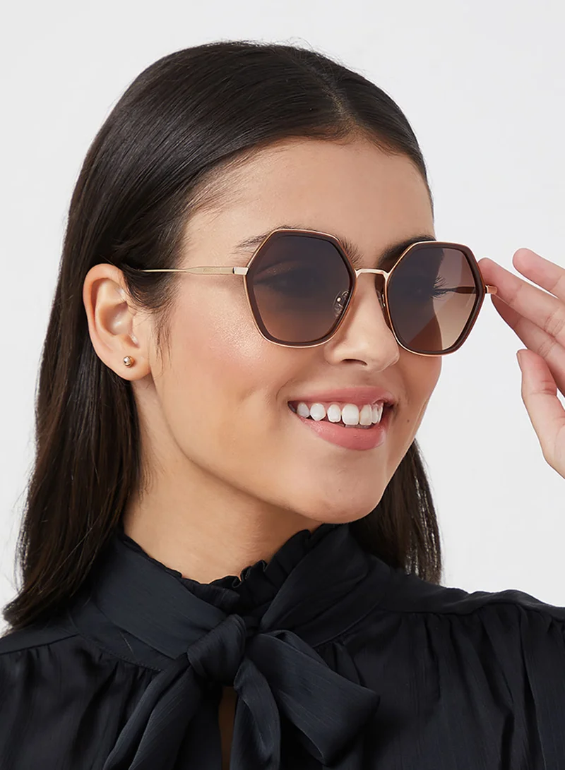 30Sundays Equinox,Women Sunglasses, Geometric Sunglasses, UV Protection: UV400 (Brown,Brown)
