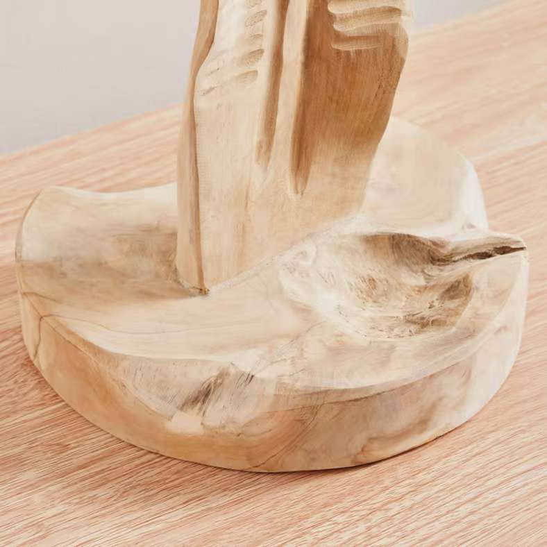 Pan Home Natural Teak Wood Decor Sculpture - 28x26x87cm - Image 3