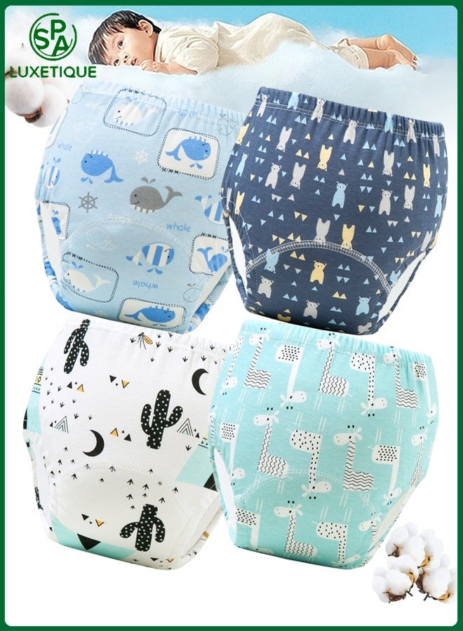 spa luxetique 4 Pack Baby Potty Training Pants, Breathable Toddler Training Underwear for Boys and Girls, Size 100/110, Comfortable and Leak Proof  - Image 1