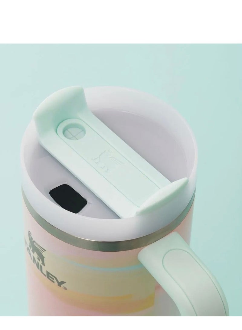 ستانلي كوب Quencher H2.0 FlowState المصنوع من الفولاذ المقاوم للصدأ والمعزول بالتفريغ مع غطاء وقشة للماء والشاي المثلج أو القهوة والعصائر وغيرها، سعة 40 أونصة  - Image 2