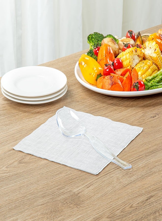 Restaurantware-Cater Tek 8 Inch Serving Spoons, 10 Disposable Spoons For Catering - Ergonomic Handle, Heavy-Duty, Clear Plastic Food Spoon, Elegant, For Weddings, Buffets, Or Catering Events - Image 5