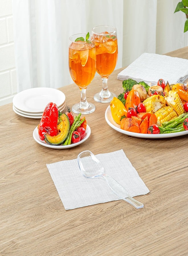 Restaurantware-Cater Tek 8 Inch Serving Spoons, 10 Disposable Spoons For Catering - Ergonomic Handle, Heavy-Duty, Clear Plastic Food Spoon, Elegant, For Weddings, Buffets, Or Catering Events - Image 3