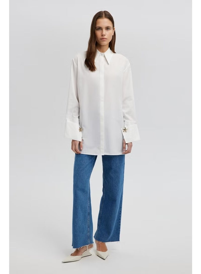 Touche Wide Cuff Poplin Shirt - Image 1