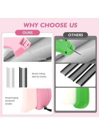 Stitchy Quick Clothing Stitch Gun,Handheld S-titch Quick Gun, Micro Sewing Gun Tagging Gun Kit Includes 6 Needle, 1000 Black & 1000 White Fasteners (Pink) - view 2