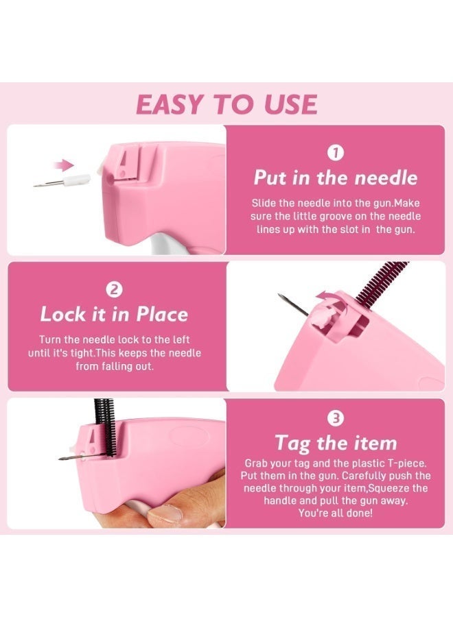 MUMO Stitchy Quick Clothing Stitch Gun,Handheld S-titch Quick Gun, Micro Sewing Gun Tagging Gun Kit Includes 6 Needle, 1000 Black & 1000 White Fasteners (Pink) - Image 5