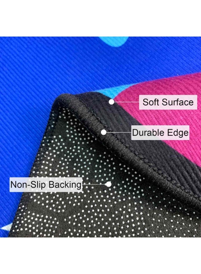 أديلي بساط لعب للأطفال بتصميم الحروف الأبجدية ABC، سجادة تعليمية زرقاء مزينة بصاروخ ومنطاد، سجادة لعب تعليمية للأطفال لغرفة اللعب وغرفة الحضانة، سجادة ناعمة غير قابلة للانزلاق - Image 2