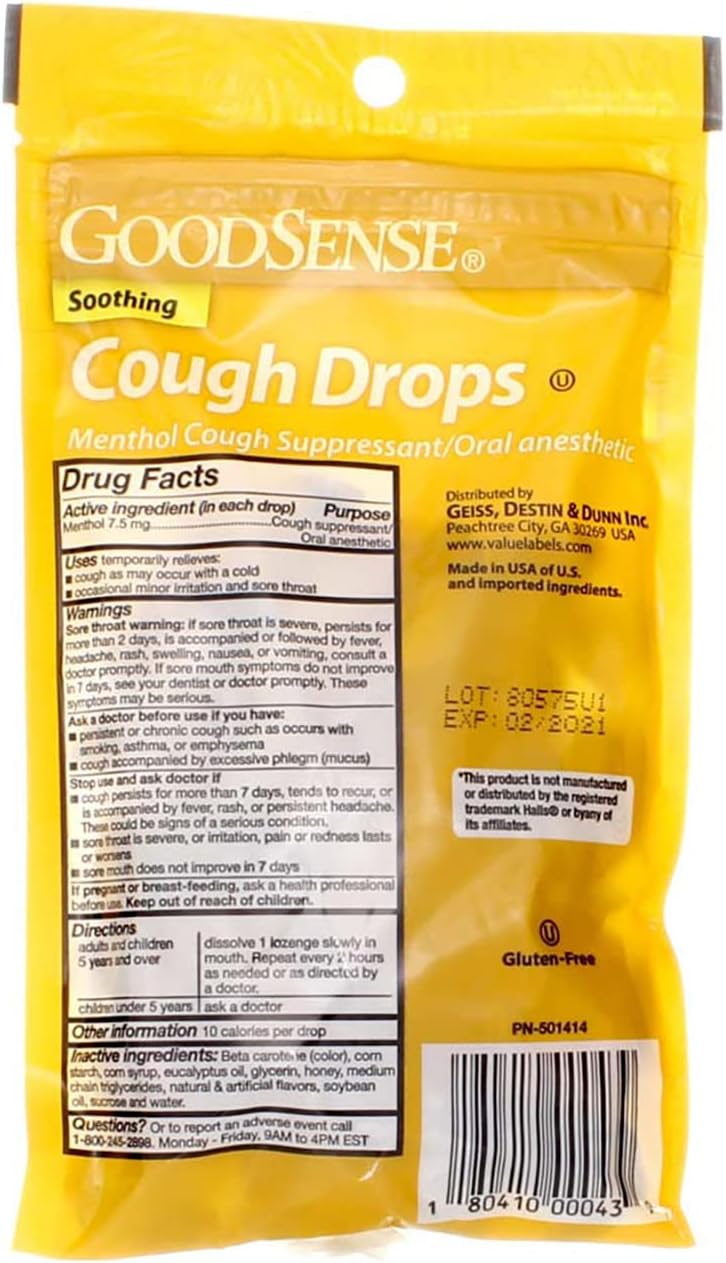 GOODSENSE Good Sense Cough Drops Honey Lemon Flavor 30 Ct - Image 2