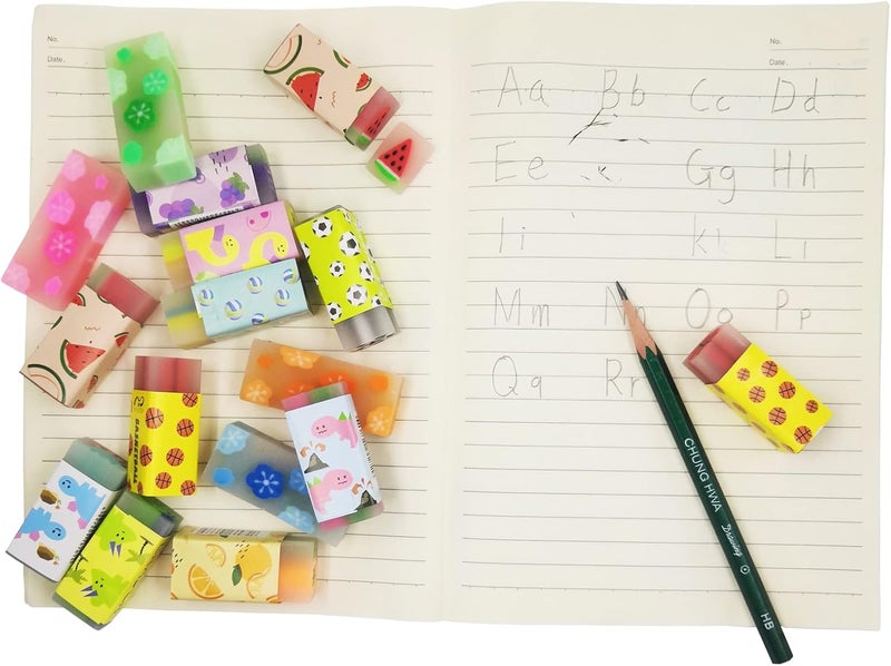 Dreamm Cute Erasers for Kids Bulk 16 Pack Animal Food Fun Desk Pets Pencil Students School Supplies Prize Gifts Party Favors - Image 3