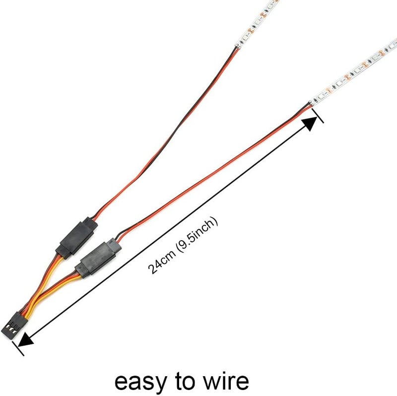 elechawk LED Light Strip for RC Fixed Wing Airplane Flying Wing Plane AR Wing Drone Model Car Truck (Yellow) - Image 5