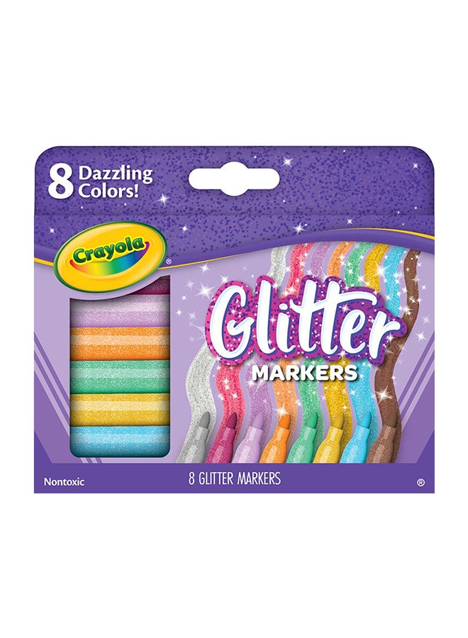 Crayola Glitter Markers Set – 8 Vibrant Sparkling Colours for Kids Art & Crafts | Non-Toxic Shimmery Markers for Drawing, School Projects & Creative Fun Ages 3+ - Image 4