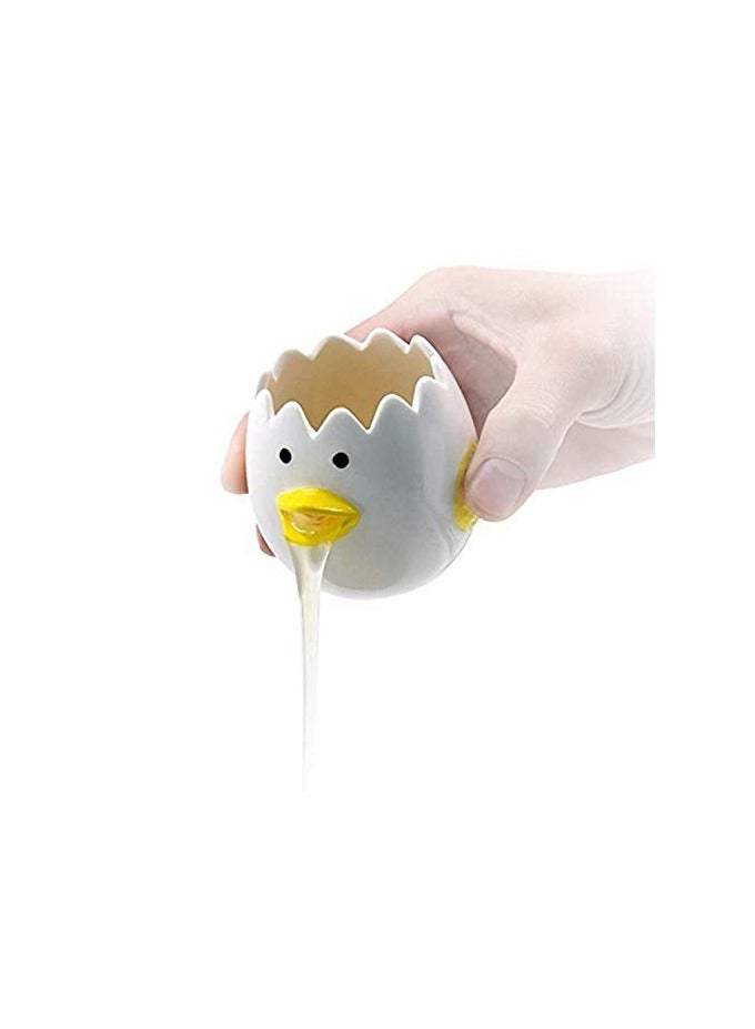 erorex Egg Separator, Ceramics Vomiting Chicken Egg Yolk White Separator, Practical Household Small Egg Filter Splitter, Kitchen Gadget Baking Assistant Tool, Dishwasher Safe,Yellow - Image 1