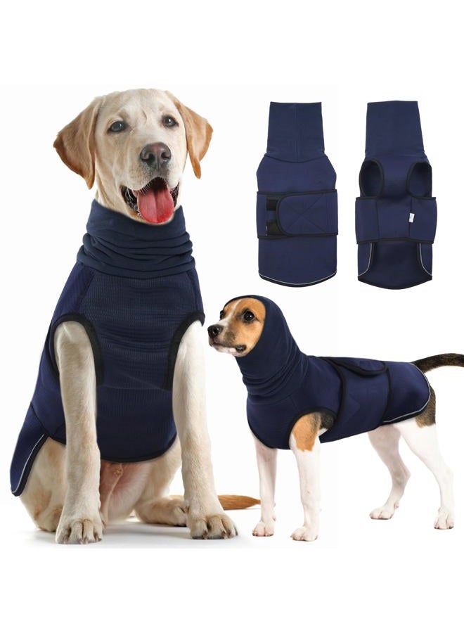 IDOMIK Dog Anxiety Calming Hoodie,Breathable Dog Anxiety Jacket Vest Coat for Thunderstorms, Fireworks, Vet Visits, Separation,Adjustable Dog Hoodies for Noise Block & Ear Protection Recovery,Blue,S - Image 1