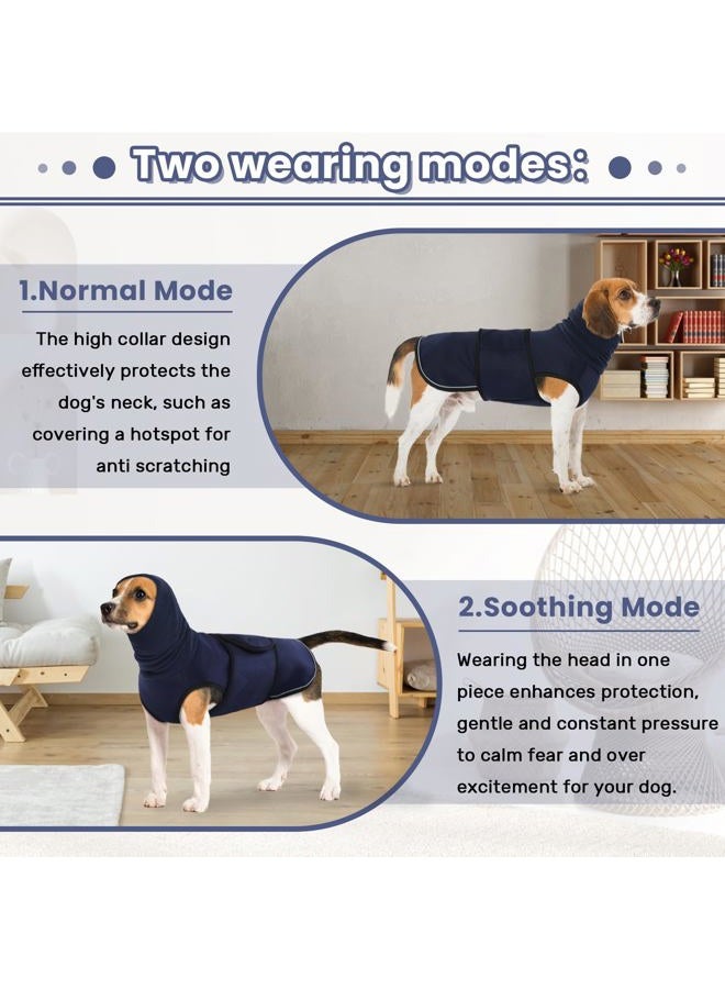 IDOMIK Dog Anxiety Calming Hoodie,Breathable Dog Anxiety Jacket Vest Coat for Thunderstorms, Fireworks, Vet Visits, Separation,Adjustable Dog Hoodies for Noise Block & Ear Protection Recovery,Blue,S - Image 4