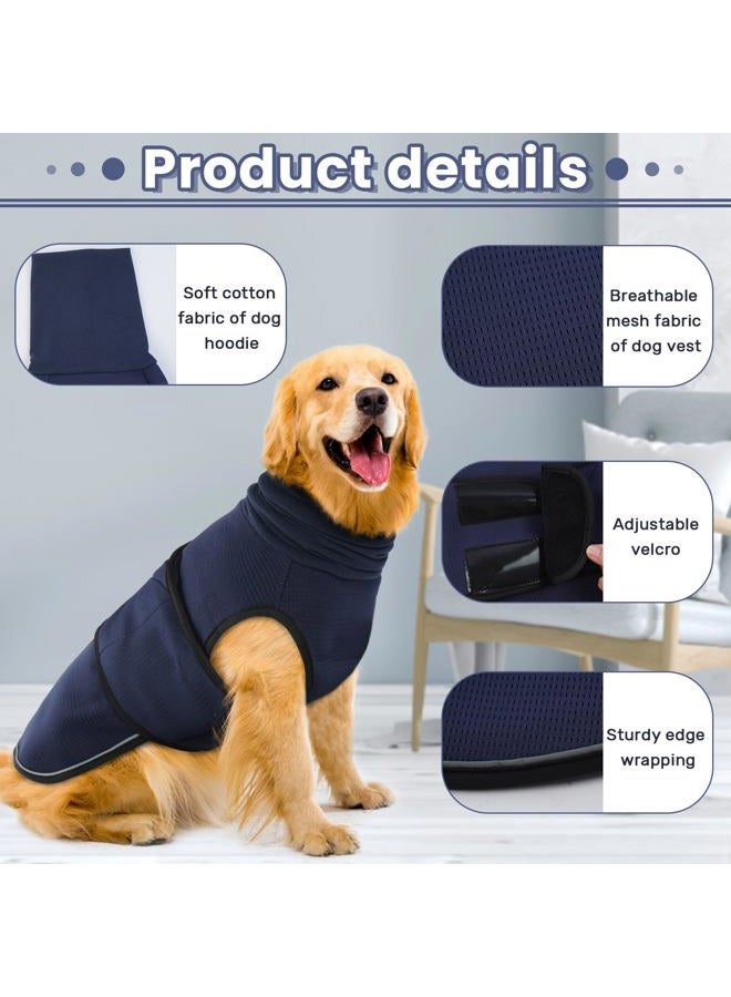 IDOMIK Dog Anxiety Calming Hoodie,Breathable Dog Anxiety Jacket Vest Coat for Thunderstorms, Fireworks, Vet Visits, Separation,Adjustable Dog Hoodies for Noise Block & Ear Protection Recovery,Blue,S - Image 3