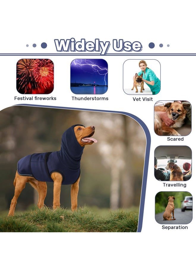 IDOMIK Dog Anxiety Calming Hoodie,Breathable Dog Anxiety Jacket Vest Coat for Thunderstorms, Fireworks, Vet Visits, Separation,Adjustable Dog Hoodies for Noise Block & Ear Protection Recovery,Blue,S - Image 2