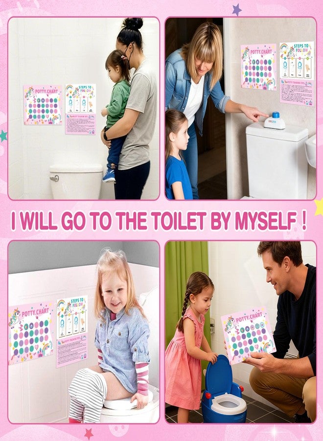 EUUBIRD Unicorns Potty Training Chart for Toddlers, 10 Potty Training Sticker Charts with 280 Reward Stickers, Potty Reward Chart Sticker Chart for Kids, Potty Toilet Training Aid for Boys, Girls - Image 4