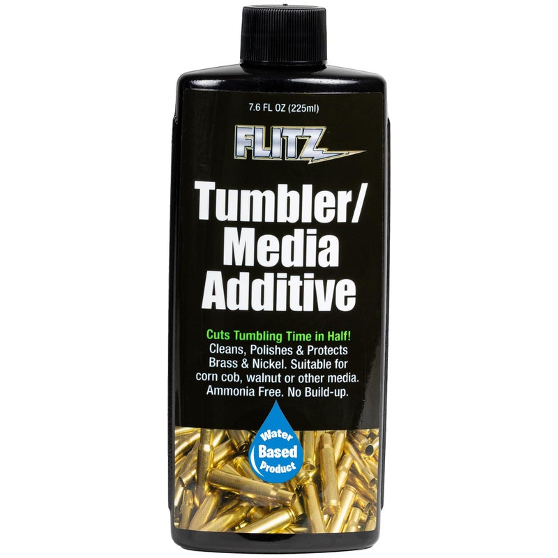 Flitz Tumbler Media Additive, Brass Cleaner and Metal Polish, Ammonia-Free Brass Polish, Cut Tumbling Time in Half, 7.6oz - Image 1