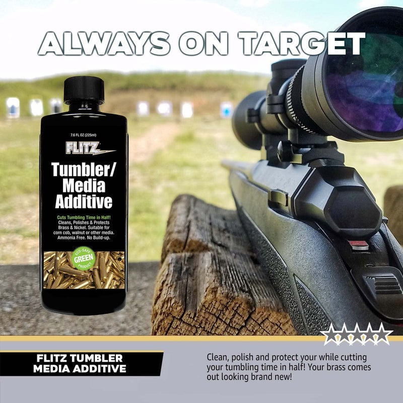 Flitz Tumbler Media Additive, Brass Cleaner and Metal Polish, Ammonia-Free Brass Polish, Cut Tumbling Time in Half, 7.6oz - Image 4