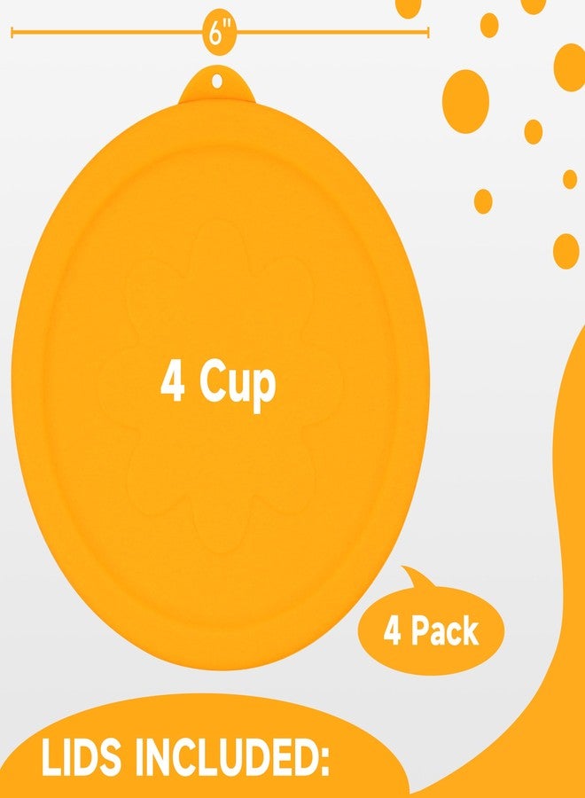 Viotiin 4 Cup Silicone Replacement Lids Storage Cover for Anchor Hocking Glass Bowls (Container not Included) 4 Pack Microwave, Dishwasher and Freezer Safe - Image 2