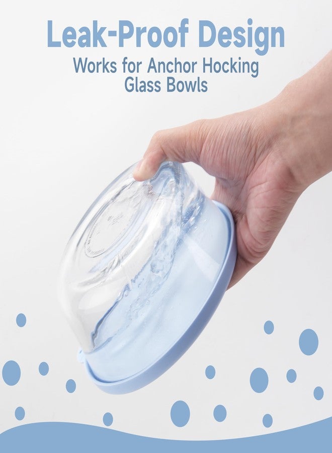 Viotiin 4 Cup Silicone Replacement Lids Storage Cover for Anchor Hocking Glass Bowls (Container not Included) 4 Pack Microwave, Dishwasher and Freezer Safe - Image 3