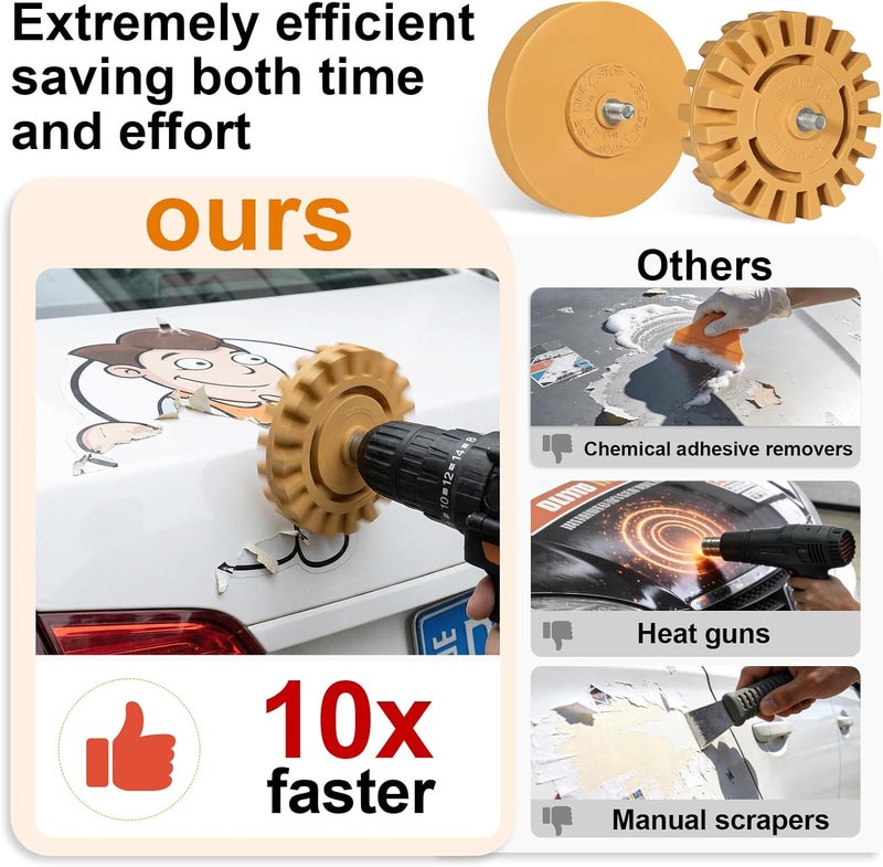 GOH DODD Rubber Eraser Wheel Tool Kit for Decal and Sticker Removal - Image 3