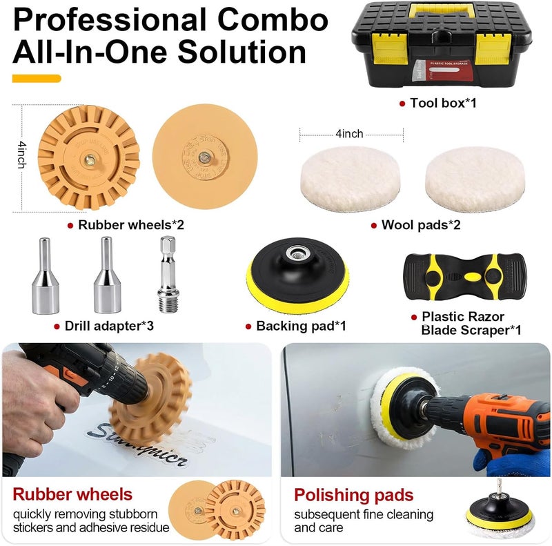 GOH DODD Rubber Eraser Wheel Tool Kit for Decal and Sticker Removal - Image 2