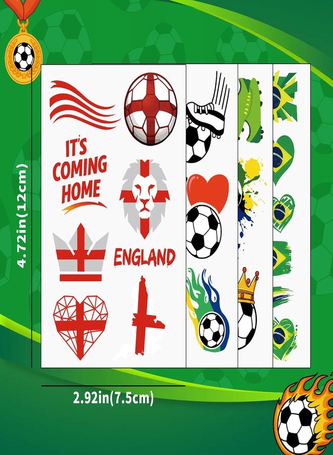 SOOVSY 280PCS Soccer Temporary Tattoos for Kids & Adults, Waterproof Fake Tattoos for Boys Girls, Realistic Sports Tattoos, Soccer Party Favors, World Cup Birthday Decorations Supplies - Image 4
