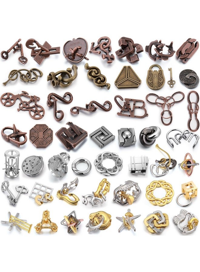 Yilloog 48 Pcs Metal Puzzles 3D Game Puzzle Difficult Metal Brain Puzzles Assortment for Adults Game Highly Hard Brain Games IQ Logic Test Disentanglement Game for Classroom Mind Challenge - Image 1