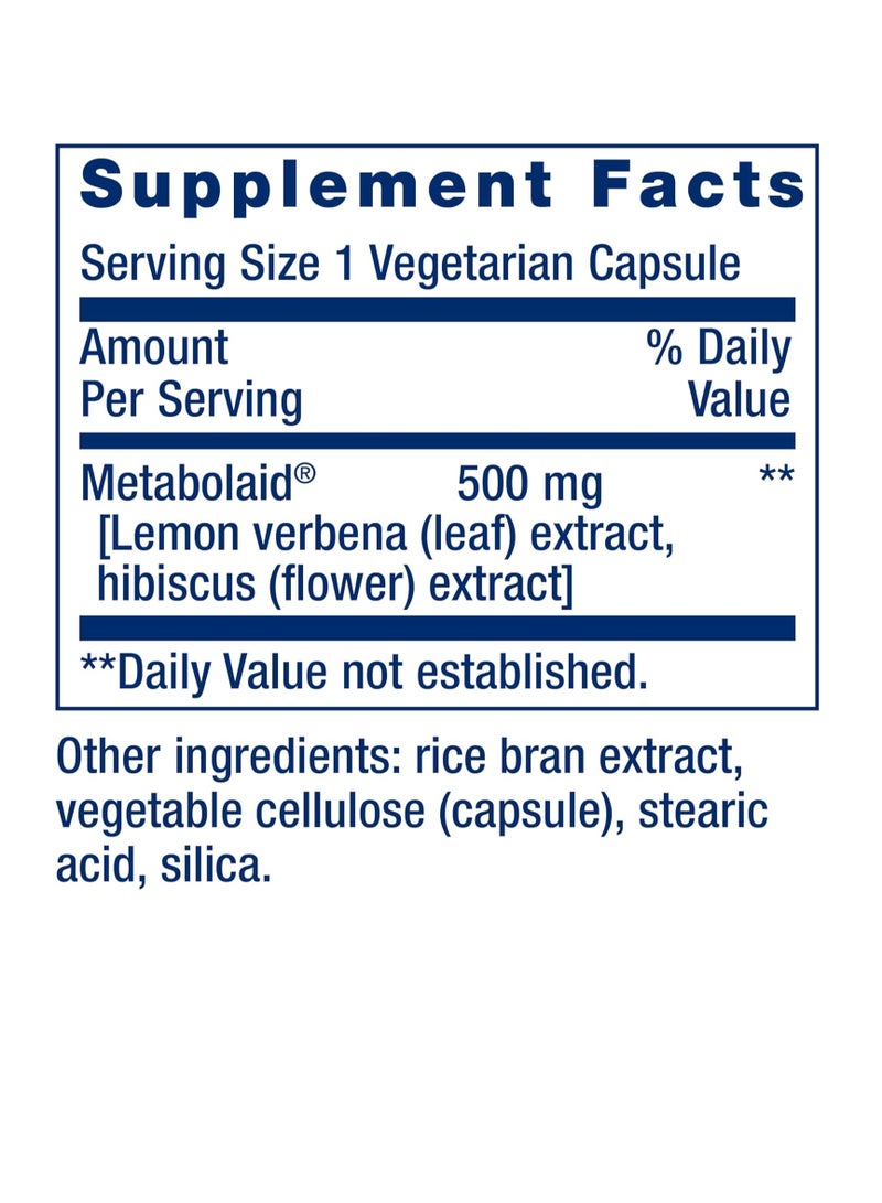 لايف إكستنشن تنحيف الجسم والتحكم في الشهية، عشبة اللويزة الليمونية، الكركديه، وزن صحي، يعزز الشعور بالشبع، إدارة الوزن، خالٍ من الغلوتين، غير معدل وراثيًا، كبسولة واحدة يوميًا، نباتي، 30 كبسولة - Image 3