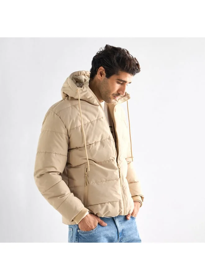 Splash FAV Quilted Hooded Jacket with Pockets and Zip Closure