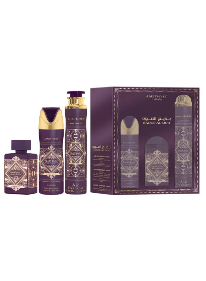 Lattafa Giftset Badee Al Oud Amethyst + Deo + Af - Image 1