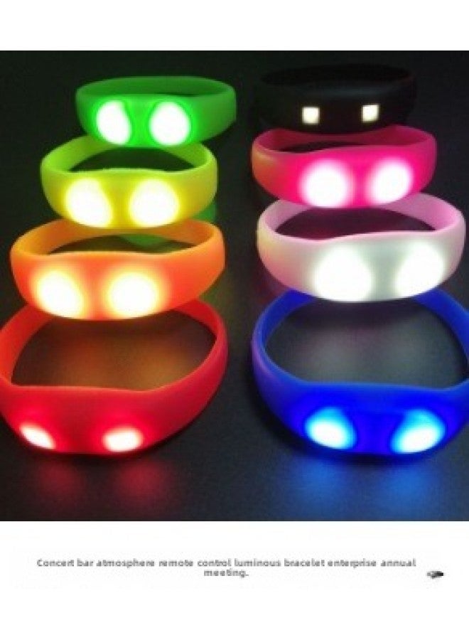 Concert Bar Atmosphere Remote Control Luminous Bracelet Enterprise Annual Meeting Lottery Voice Control Led Aid Luminous Bracelet-Color:Button Style Red, Yellow, Blue, Green, Pink And White 6 Colors Mixed Hair  - Image 1