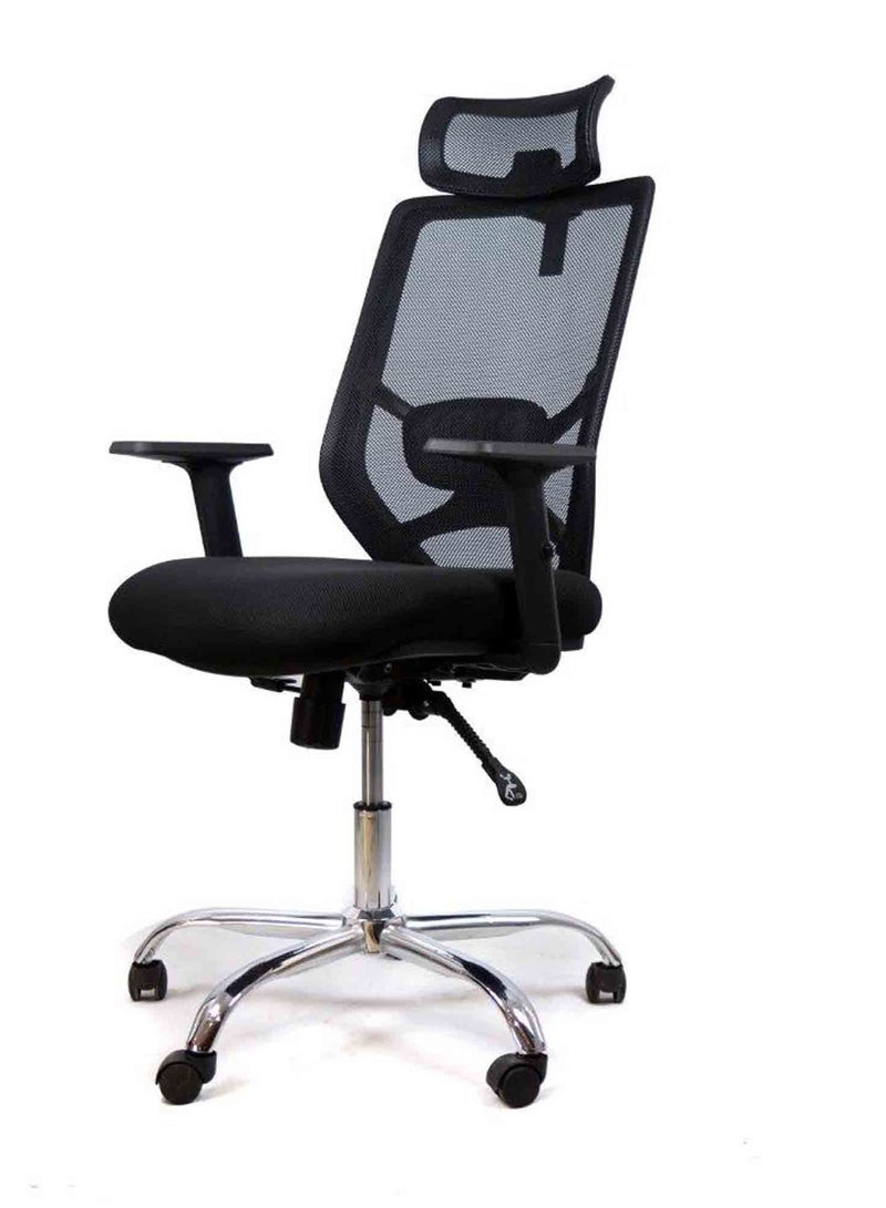 elhelow style Chair Modern Ergonomic Executive Mesh Office Chair Black&Gray 50X50X110 Cm  - Image 1