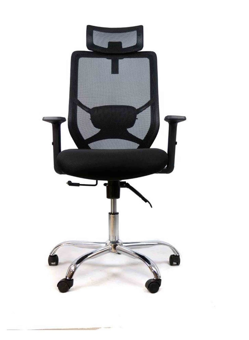 elhelow style Chair Modern Ergonomic Executive Mesh Office Chair Black&Gray 50X50X110 Cm  - Image 2