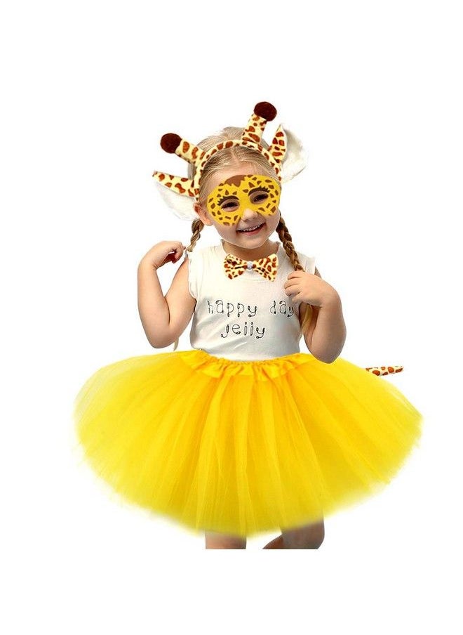 Marrywindix - Yellow Giraffe Costume Tutu Set Animal Fancy Dress Costume Kit Halloween Party Dress Up Accessories For Kid - Image 1