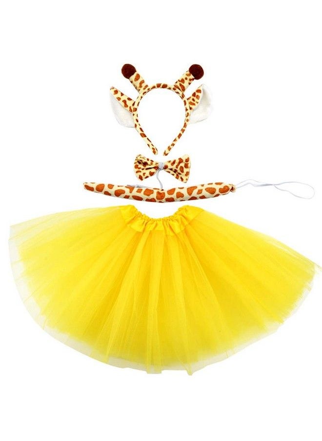 Marrywindix - Yellow Giraffe Costume Tutu Set Animal Fancy Dress Costume Kit Halloween Party Dress Up Accessories For Kid - Image 1