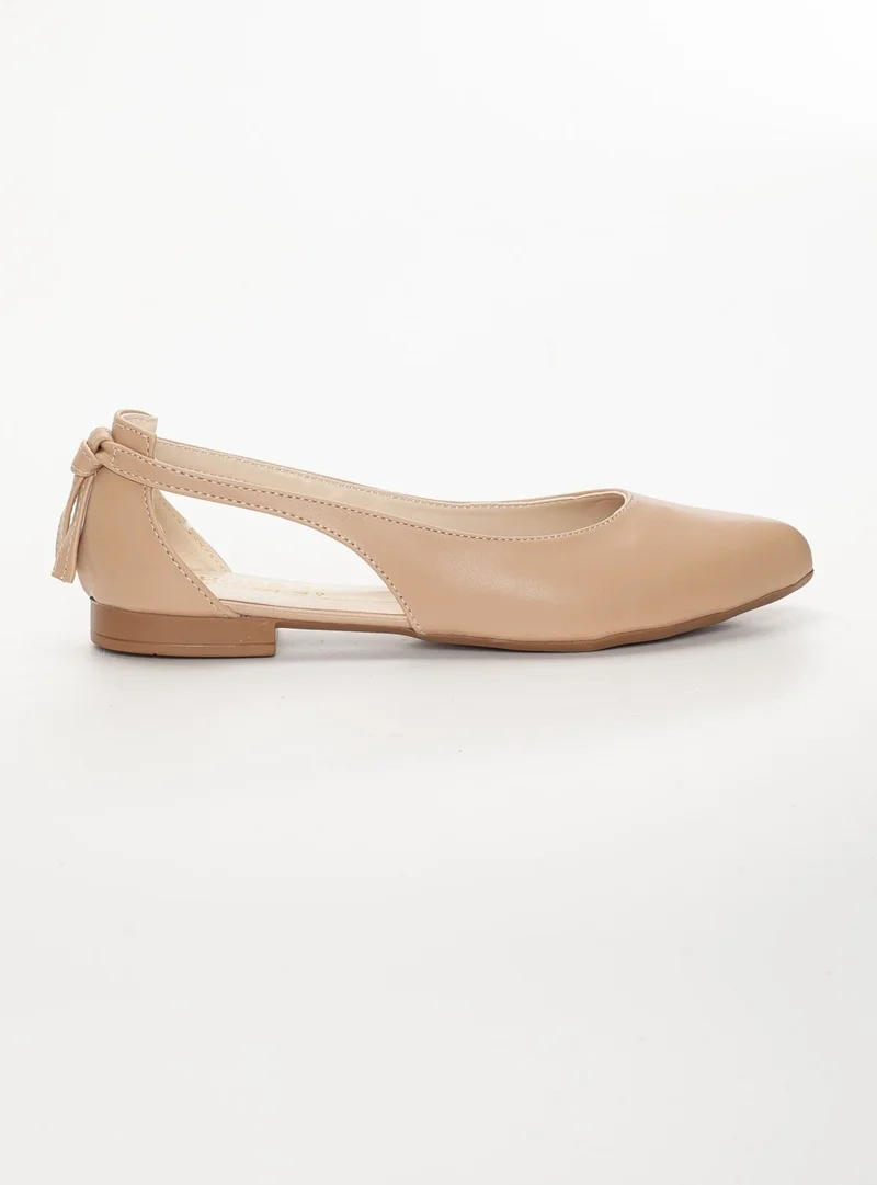 Dilimler Ayakkabı Side Open Nude Women's Ballerinas