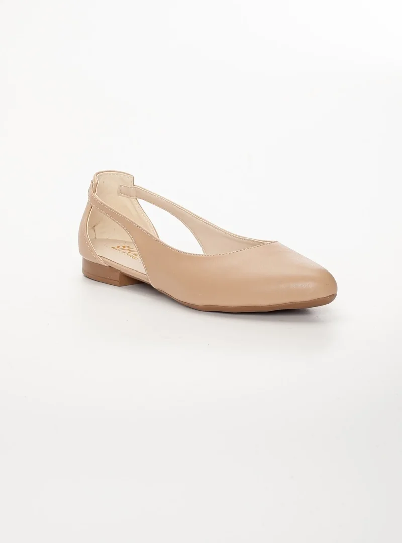 Dilimler Ayakkabı Side Open Nude Women's Ballerinas