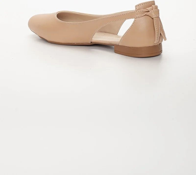 Dilimler Ayakkabı Side Open Nude Women's Ballerinas