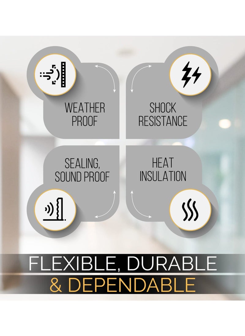 XiuWoo - High Density Foam Weather Stripping Door Seal Strip Insulation Tape Roll for Insulating Frame Window Air Conditioner Self Adhesive Weatherstrip 2inx1/4inx10Ft - Image 1
