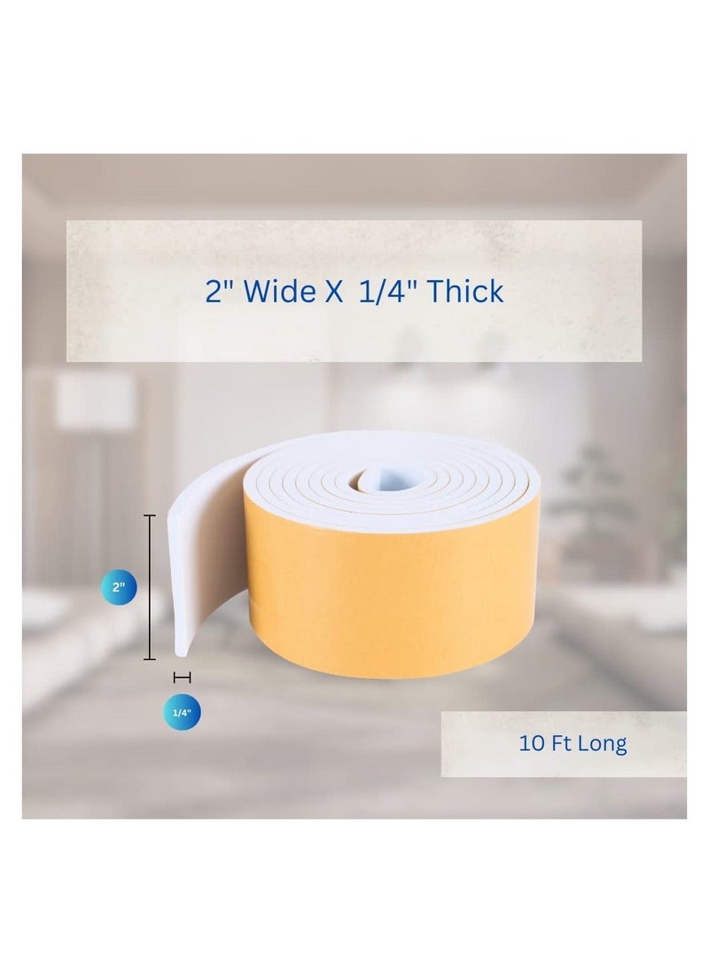 XiuWoo - High Density Foam Weather Stripping Door Seal Strip Insulation Tape Roll for Insulating Frame Window Air Conditioner Self Adhesive Weatherstrip 2inx1/4inx10Ft - Image 1
