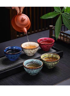 OASIS-TH Set Of 5 Double Walled Espresso Coffee Cup Turkish coffee cup Tea cup Multi color 140ml  - Image 2