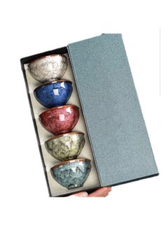 OASIS-TH Set Of 5 Double Walled Espresso Coffee Cup Turkish coffee cup Tea cup Multi color 140ml  - Image 1