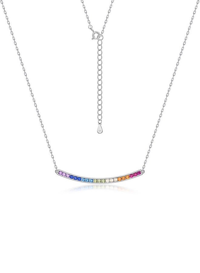 جيوان الجنيه الاسترليني الفضة قوس قزح قلادة متعددة الألوان - Image 1